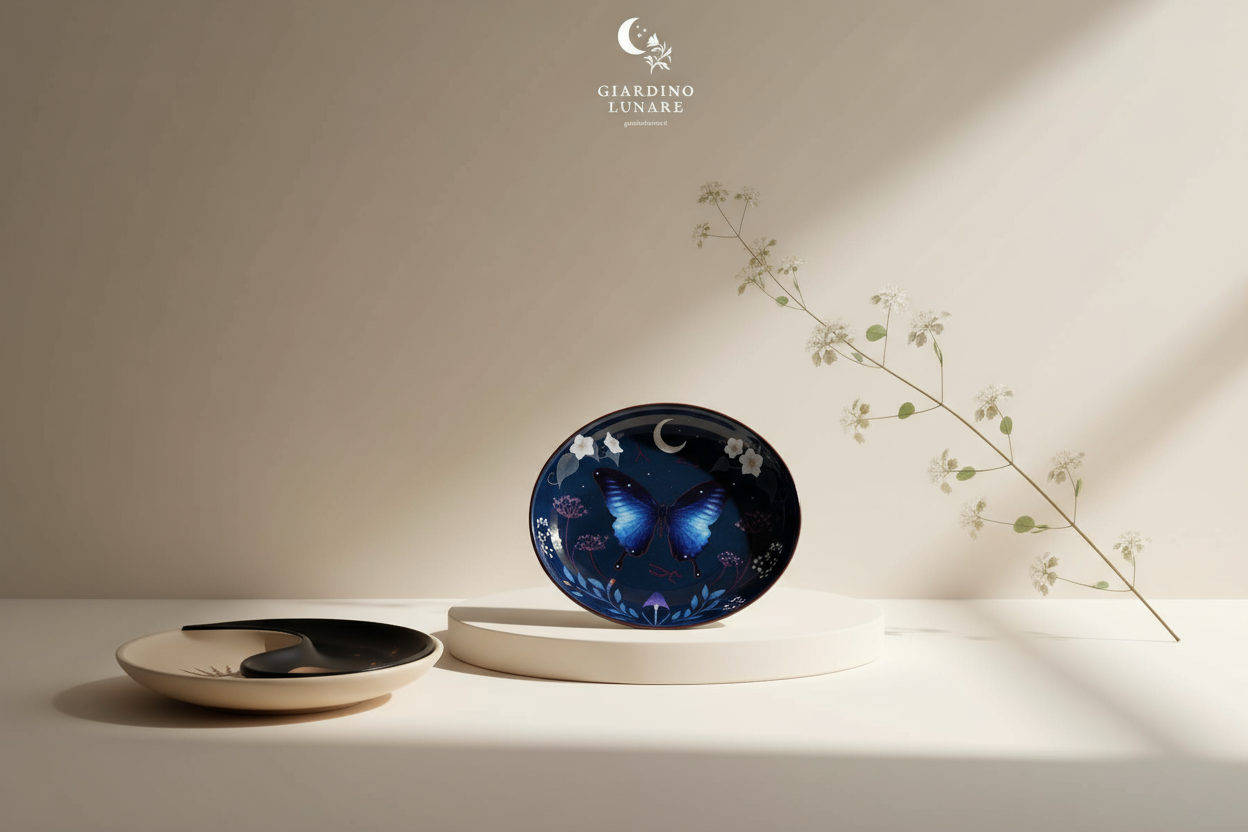 Collezione piccoli tesori decorativi in ceramica, portagioie e accessori per la casa, Giardino Lunare