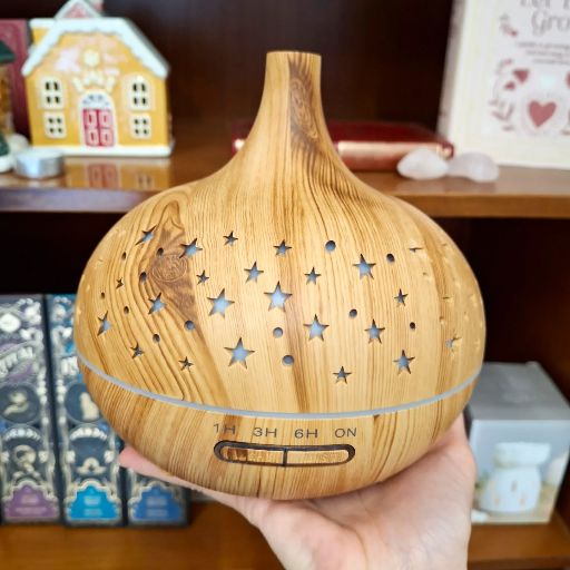 Diffusore a ultrasuoni Starlight con luce LED colorata e motivo luna e stelle