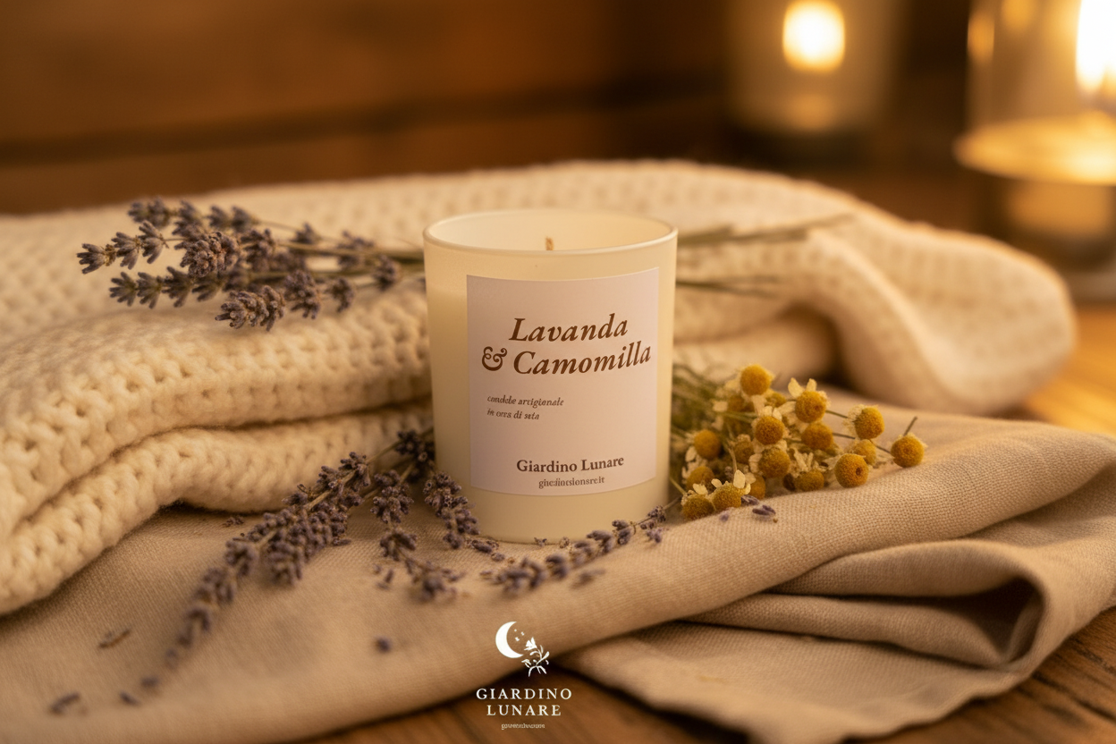 Banner candela lavanda camomilla invernale